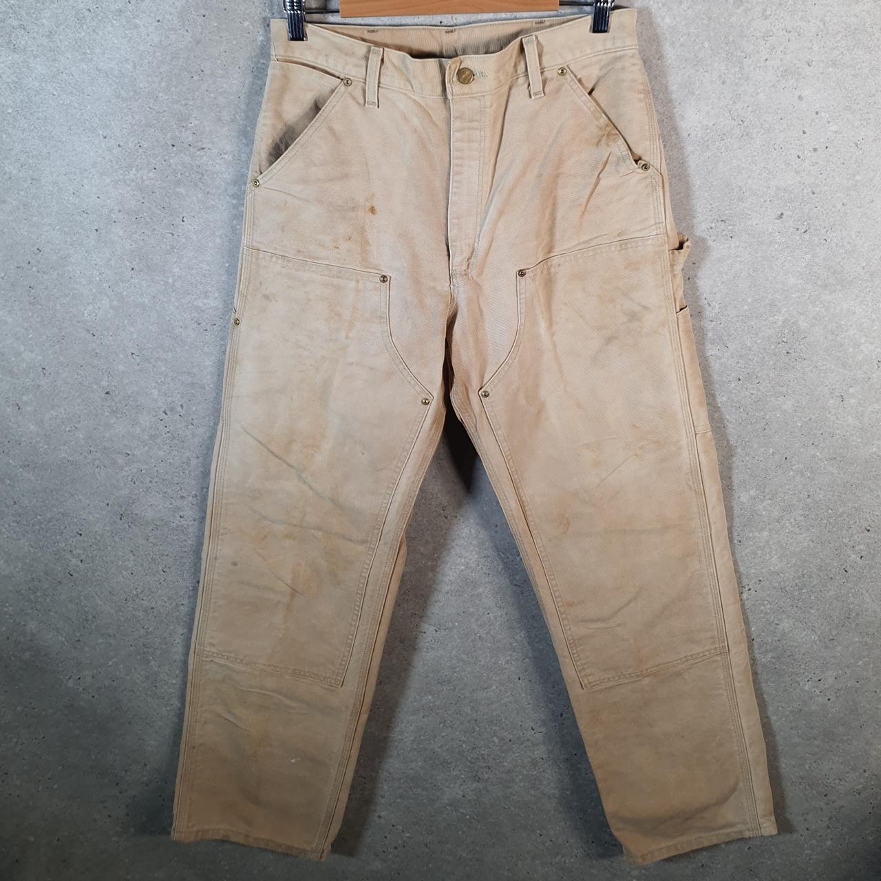 Vintage Carhartt Carpenter Double Knee Trousers Mens W30 L32 Brown Dungaree Fit Workwear