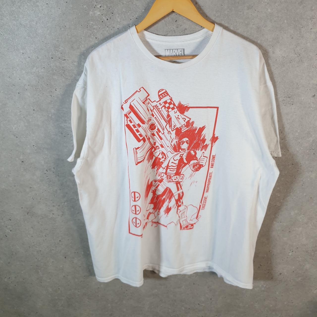 Vintage Marvel Deadpool T Shirt Shirt Men’s 2XL White Graphic Cartoon
