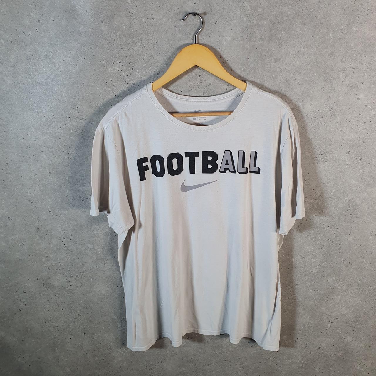 Vintage Nike Football Spellout T Shirt Shirt Men’s XL White Logo Swoosh Athletic