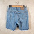Vintage Wrangler Denim Shorts Jorts Cargo Men’s W32 Blue Baggy Cotton