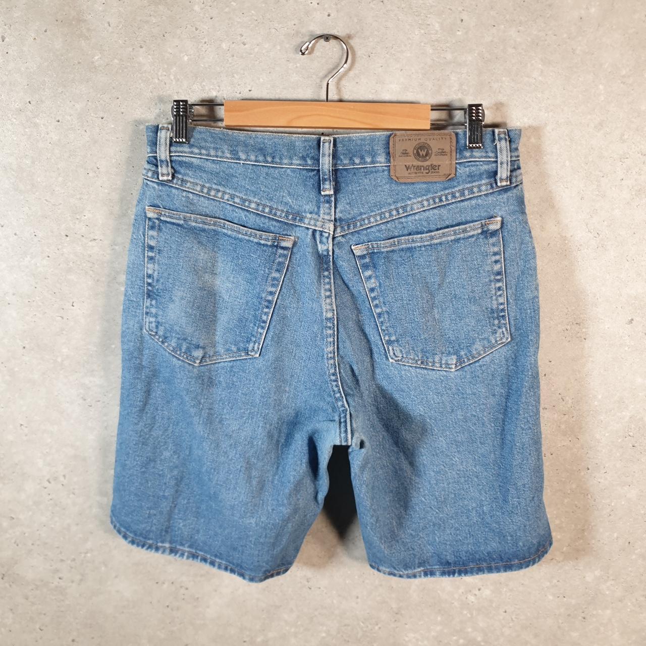 Vintage Wrangler Denim Shorts Jorts Cargo Men’s W32 Blue Baggy Cotton