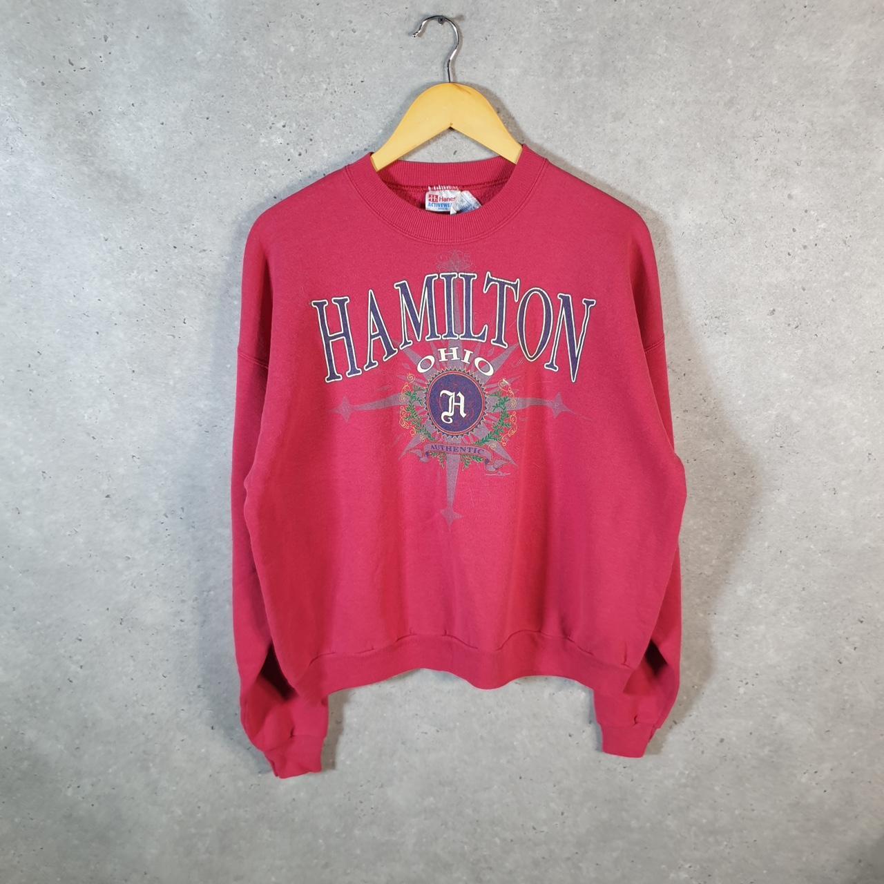 Hanes Activewear Hamilton Ohio Sweatshirt Mens XL Red Pullover USA