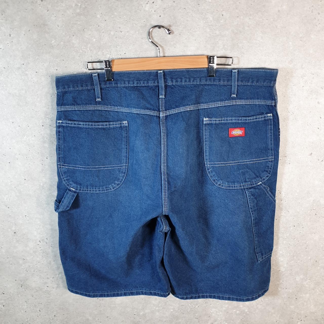 Vintage Dickies Baggy Denim Jean Shorts Jorts Cargo Mens W42 Blue Loose Fit