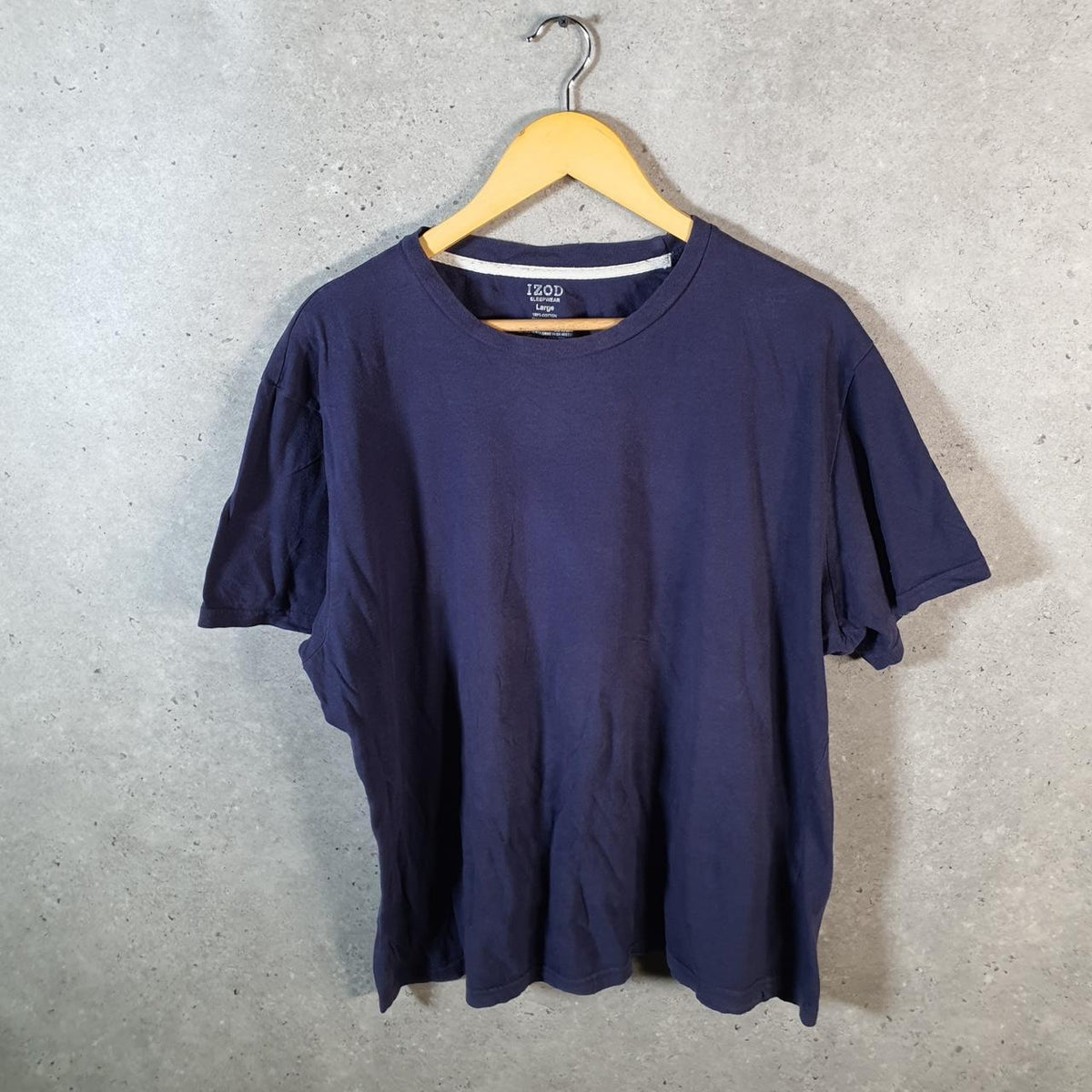 Vintage Izod Sleepwear T Shirt Men’s Large Navy Blue Classic Fit
