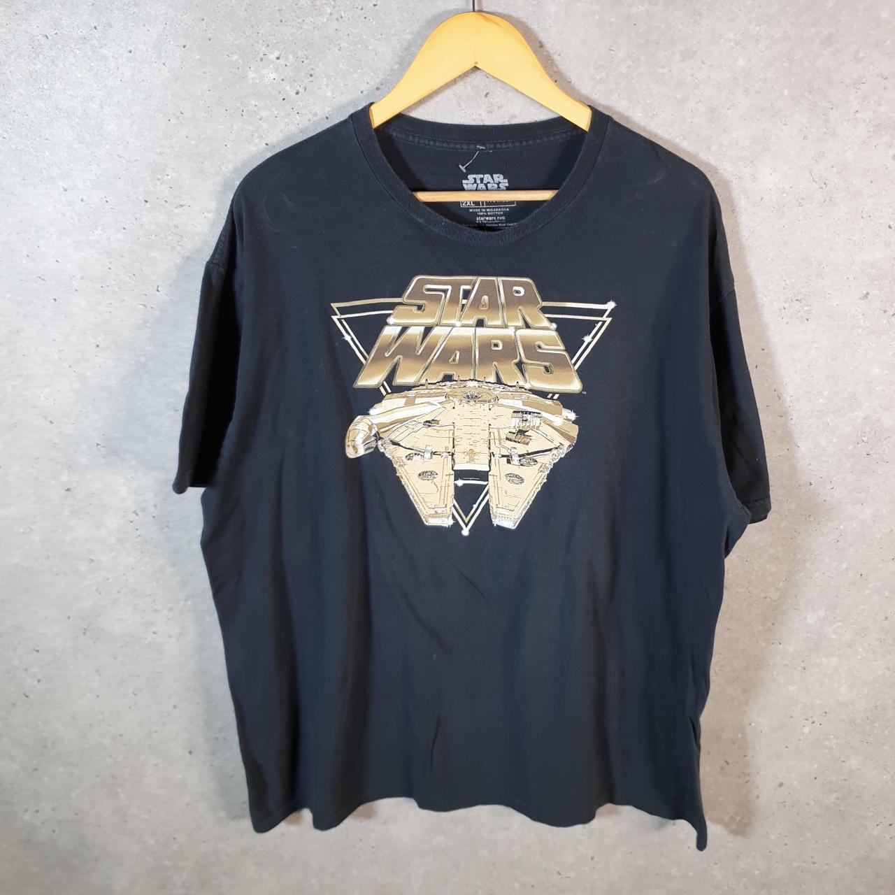 Vintage Star Wars Movie T Shirt Shirt Men’s 2XL Black Logo Graphic Spellout