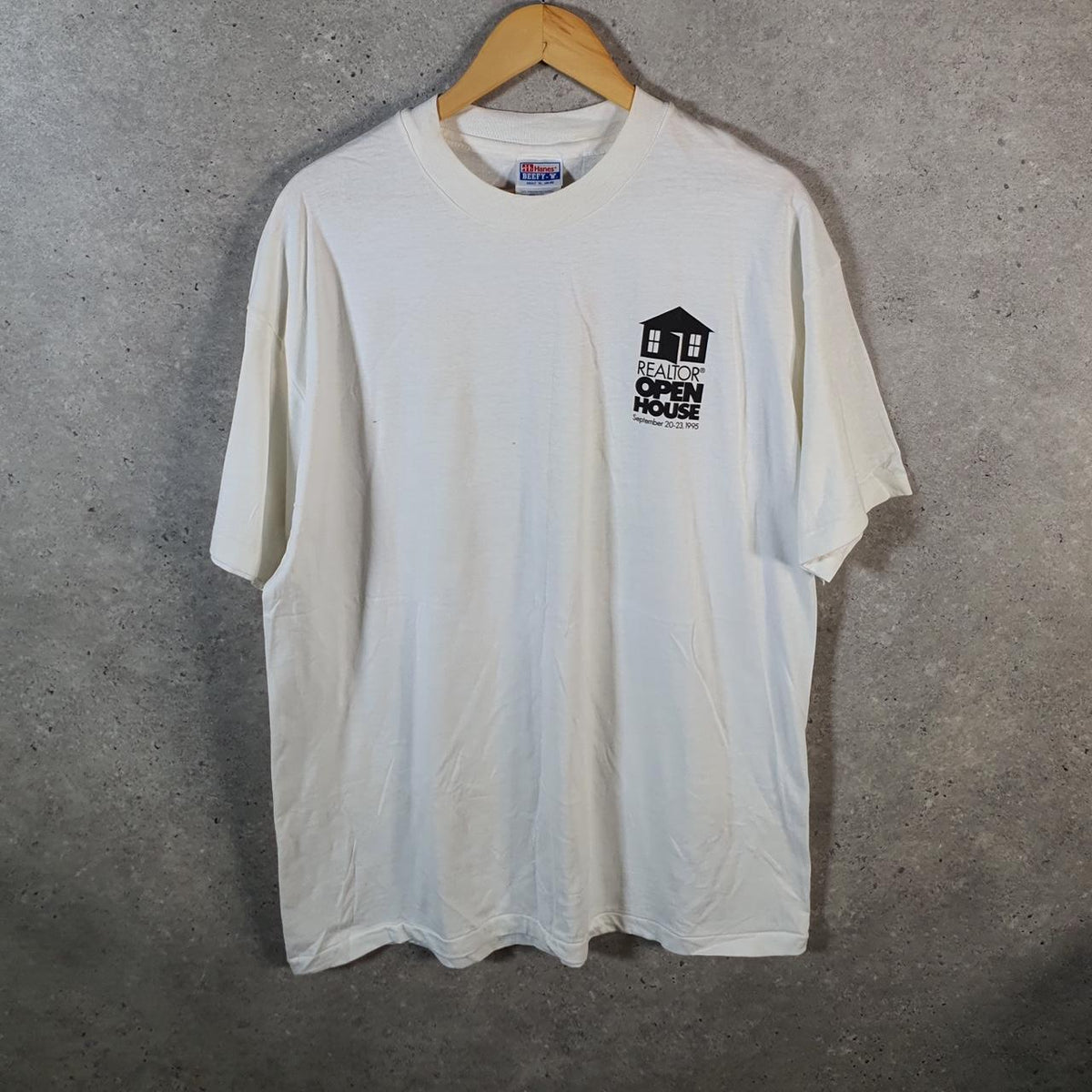 Vintage Hanes Beefy 1995 Birmingham Alabama Single Stitch T Shirt Men’s XL White Big Fish Vintage