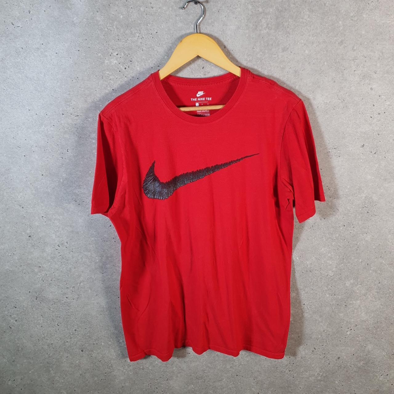 Vintage Nike Spellout T Shirt Men’s Large Red Logo Swoosh Athletic