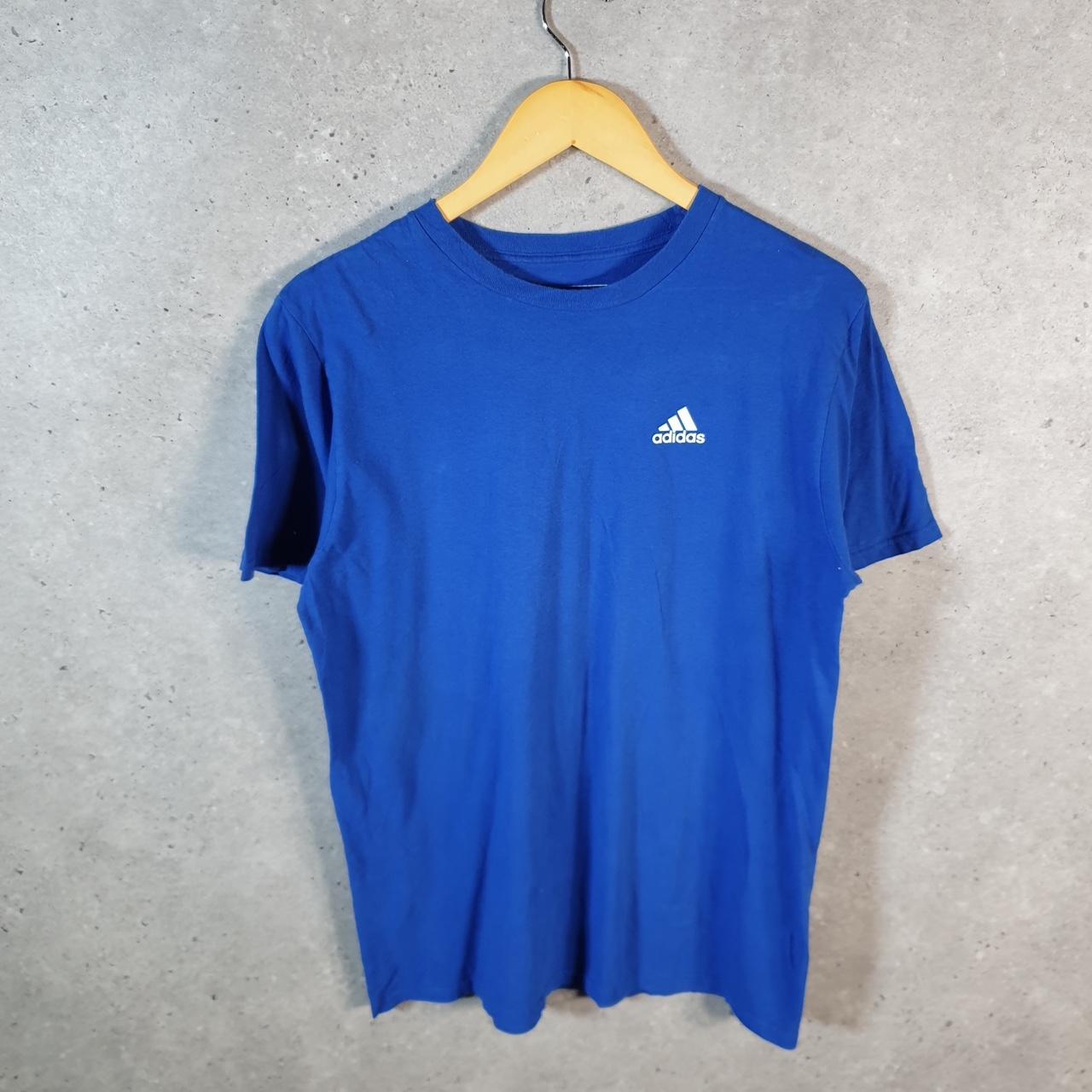 Vintage Adidas Go To Tee T Shirt Men’s Medium Blue Three Stripes Logo Athletic