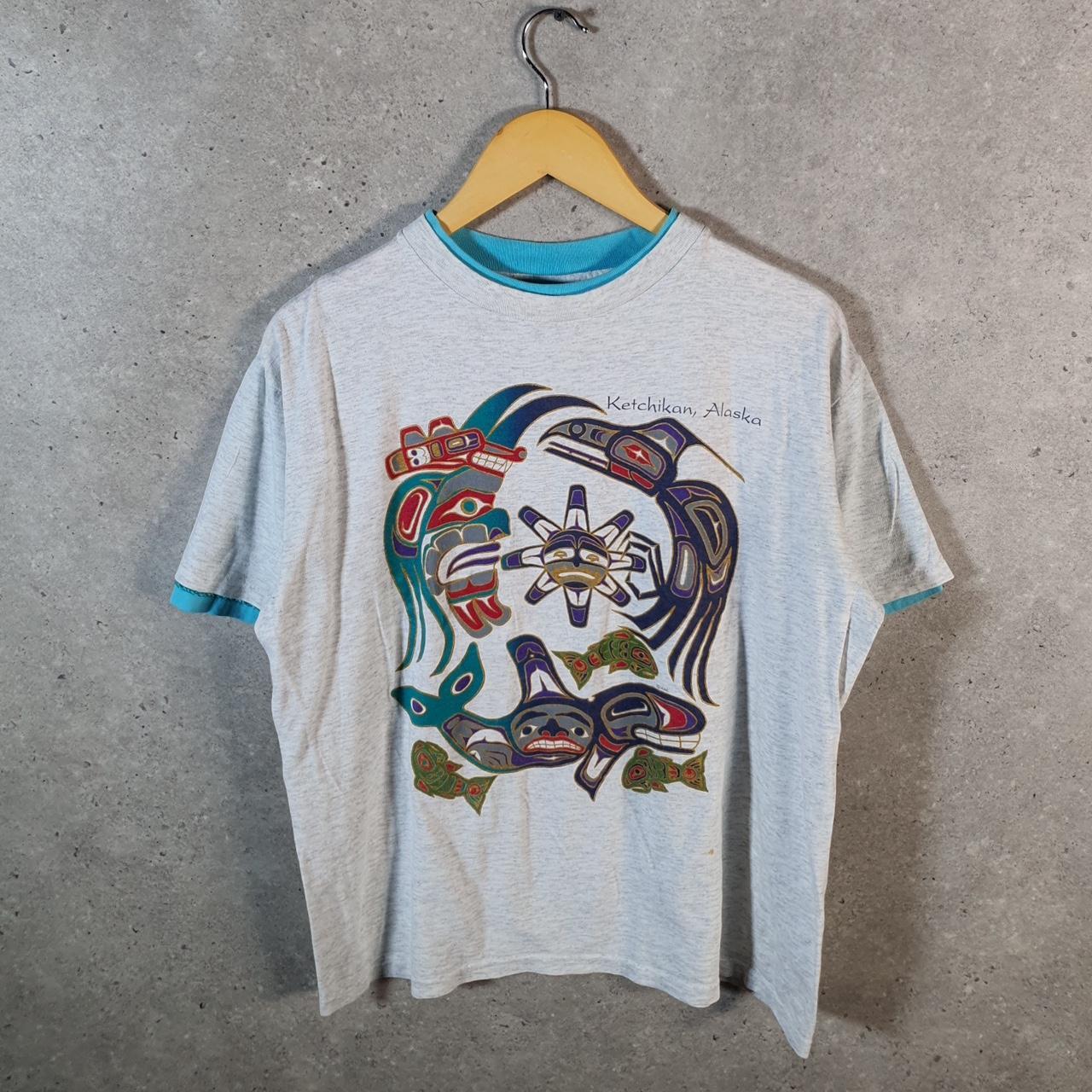 Vintage Oneita Power Ketchikan Alaska 1992 Single Stitch T Shirt Men’s Large Grey