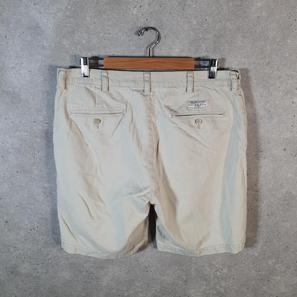 Vintage Ralph Lauren Polo Shorts Jorts Chino Cargo Men’s W35 Brown Baggy Cotton