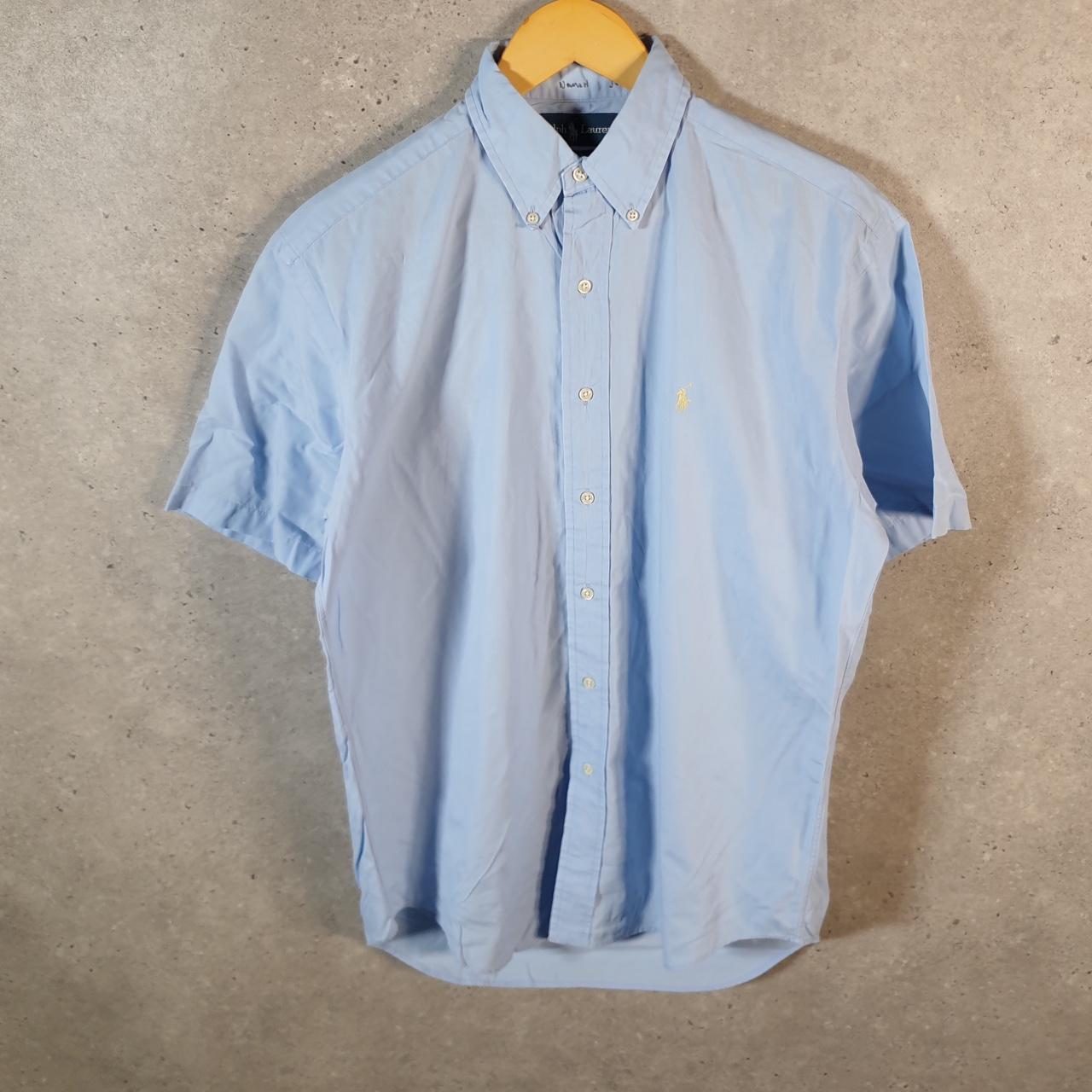 Vintage Ralph Lauren Button Down Shirt Men’s Small Blue Blake Short Sleeve Pony