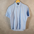 Vintage Ralph Lauren Button Down Shirt Men’s Small Blue Blake Short Sleeve Pony