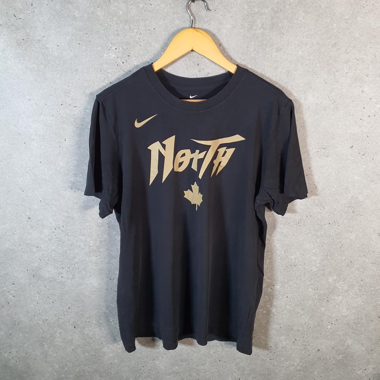 Vintage Nike Dri Fit North Canada T Shirt Men’s Large Black Swoosh Y2K Logo