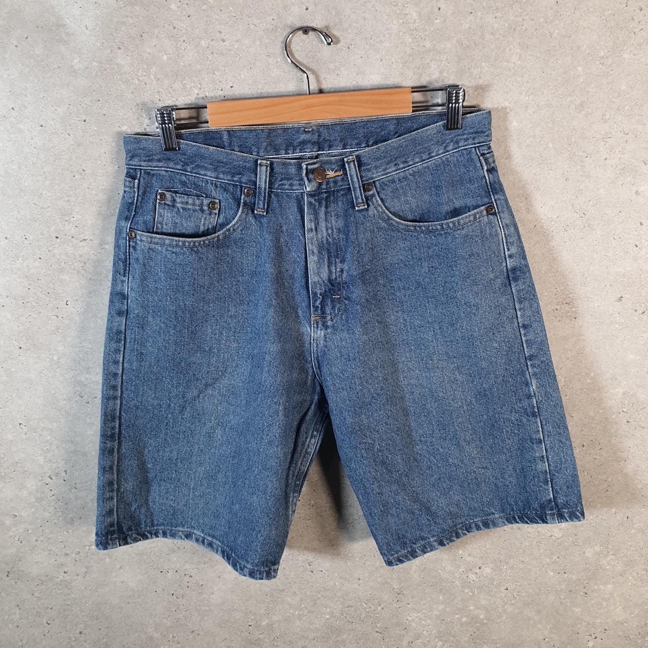 Vintage Wrangler Denim Shorts Jorts Cargo Men’s W32 Blue Baggy Cotton