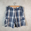 Vintage Lee Dungarees Shorts Jorts Chino Cargo Men’s W34 Checkered Cotton