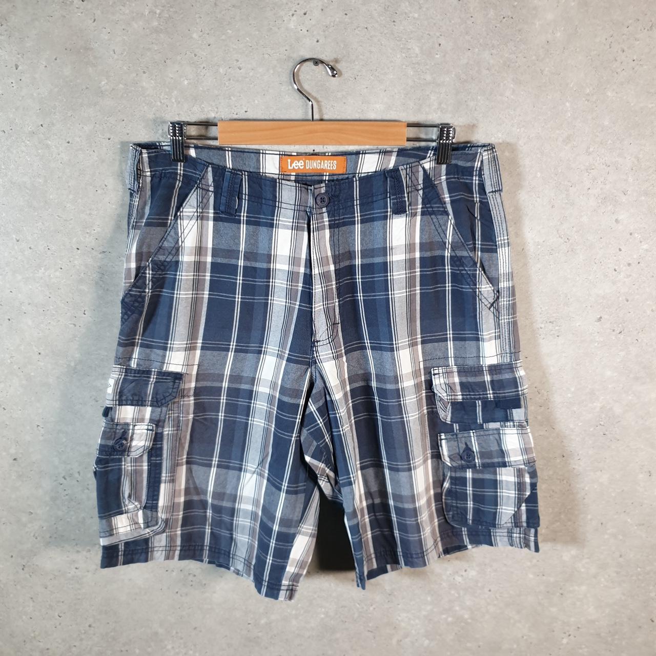 Vintage Lee Dungarees Shorts Jorts Chino Cargo Men’s W34 Checkered Cotton