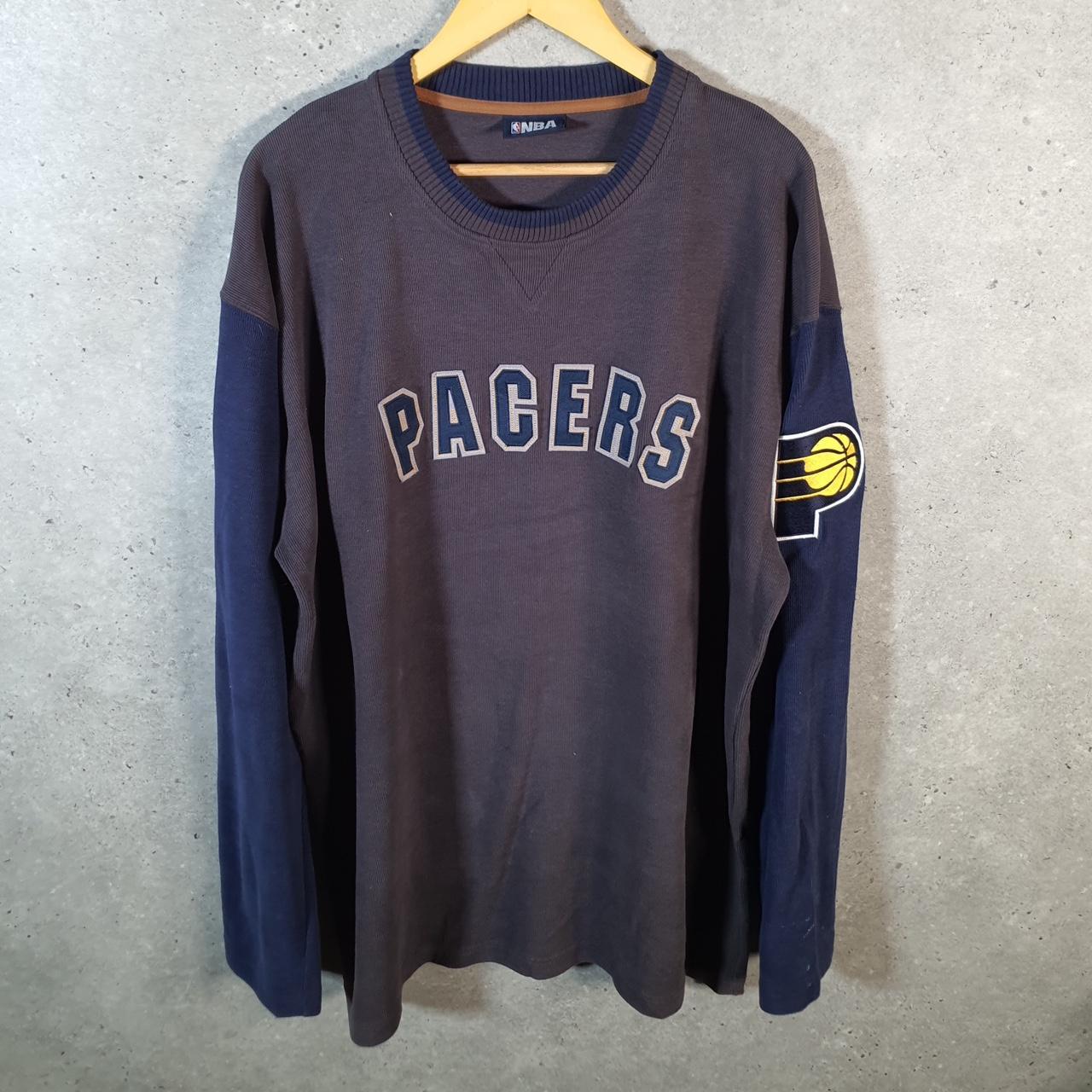 Vintage NBA Indiana Pacers 90s Knit Sweater Men’s XL Grey Y2K Pullover American