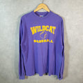 Vintage Hanes Beefy Wildcat Baseball 90s USA Single Stitch T Shirt Men’s XL Purple C8133