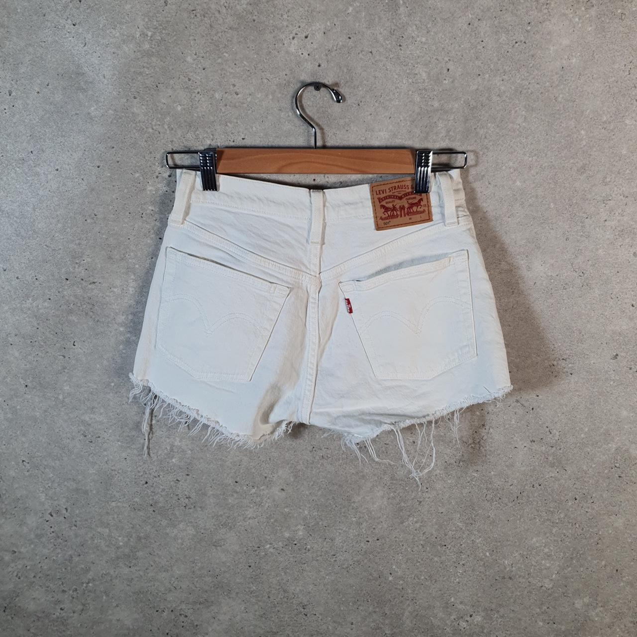 Vintage Levi’s 501 Cut Off Shorts Jorts Cargo Womens W25 White Relaxed Denim