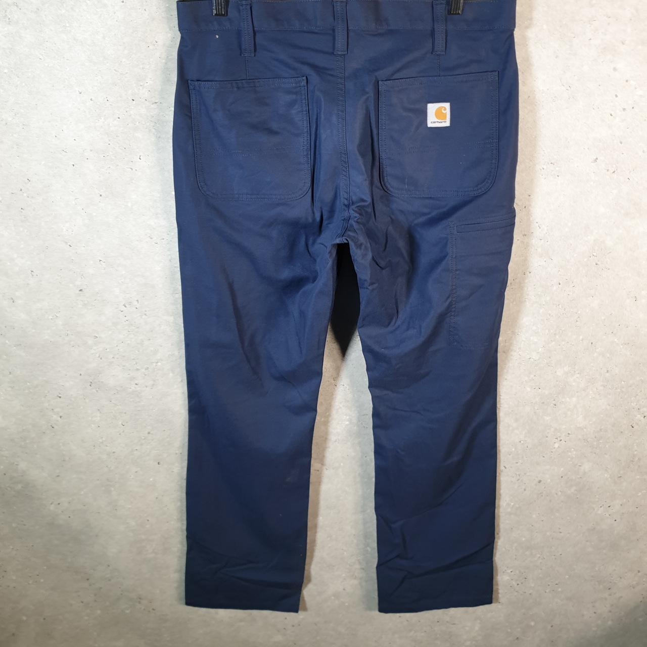 Vintage Carhartt Carpenter Trousers Mens W35 L32 Navy Blue Relaxed Fit Workwear USA