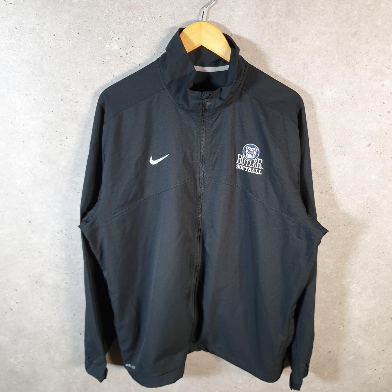 Vintage Nike Dri Fit Windbreaker Track Jacket Mens XL Black USA Swoosh Full Zip