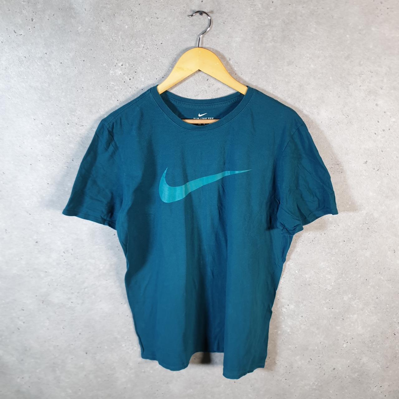 Vintage Nike Club T Shirt Men’s Large Blue Logo Swoosh Athletic