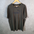 Vintage Puma Spellout T Shirt Men’s 3XL Khaki Green sports Logo Athletic