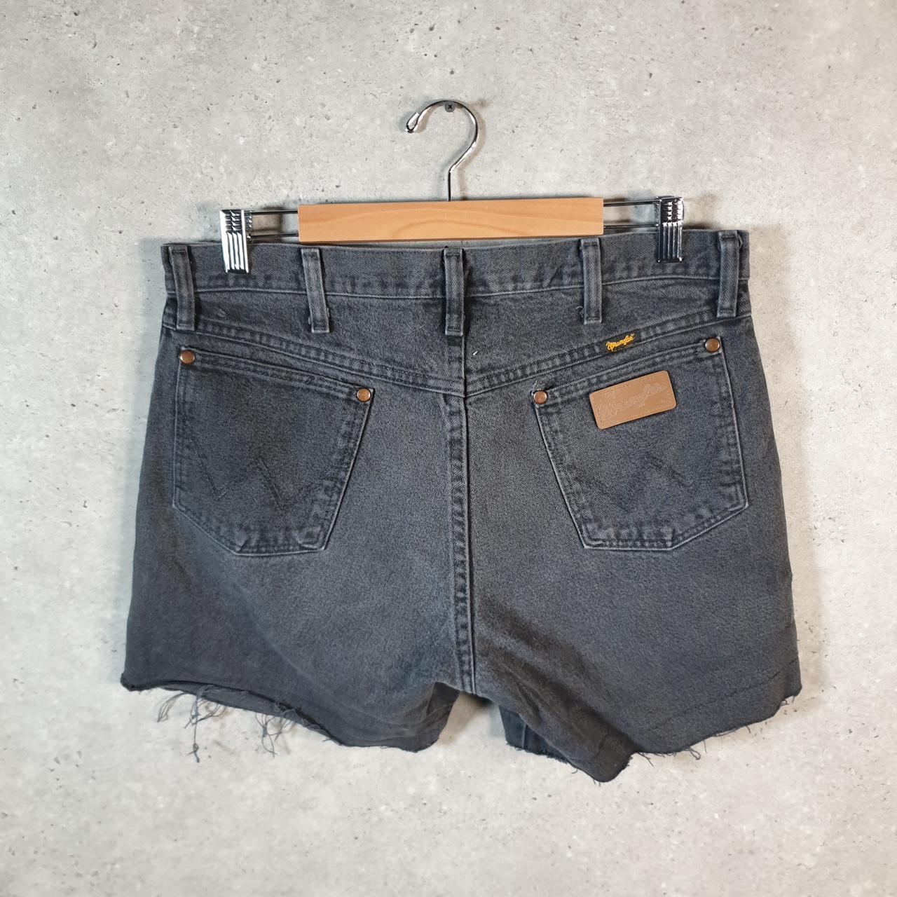 Vintage Wrangler Cut Off Denim Shorts Jorts Cargo Men’s W34 Grey Baggy Cotton