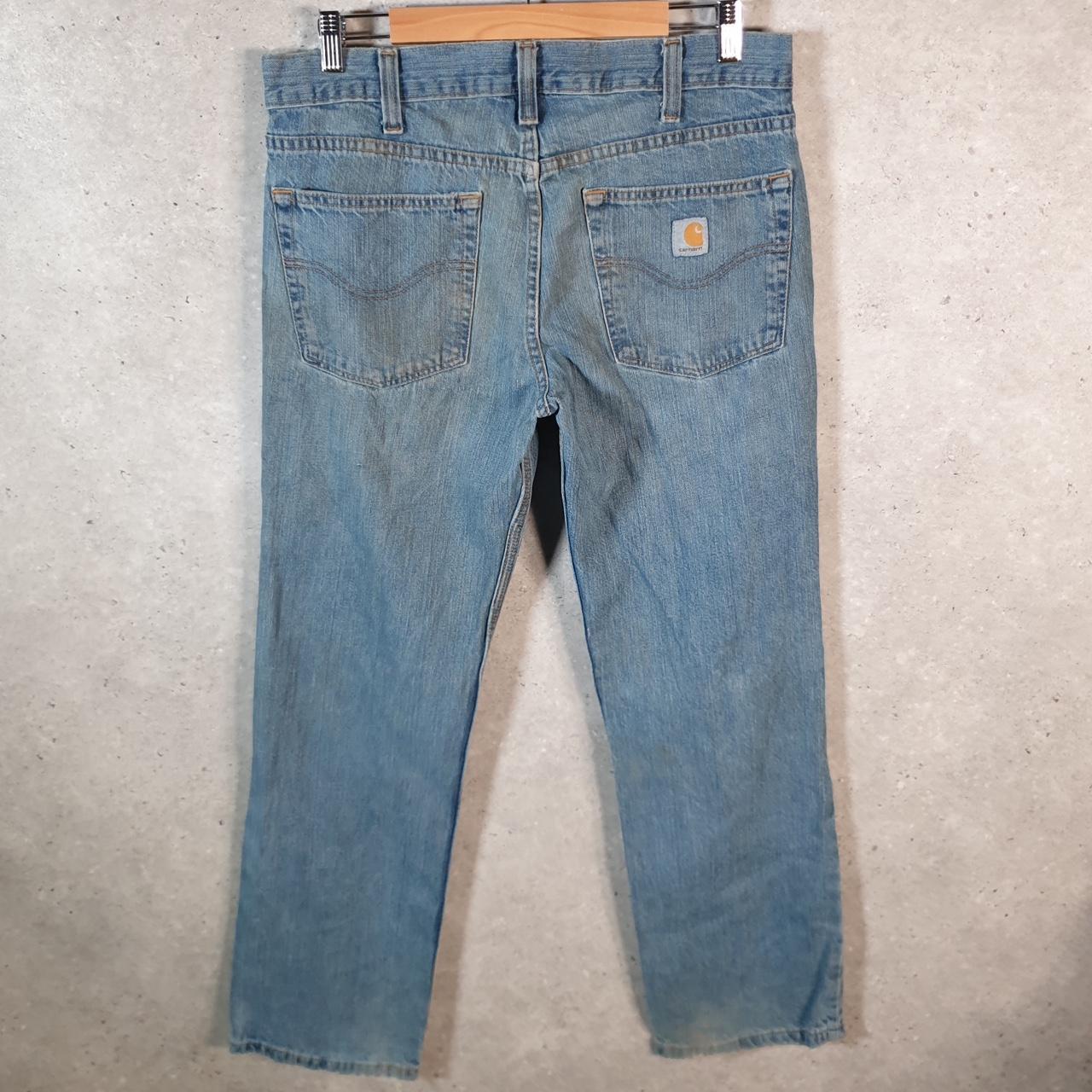 Vintage Carhartt Workwear Carpenter Jeans Mens W33 L32 Blue Denim Relaxed Fit USA