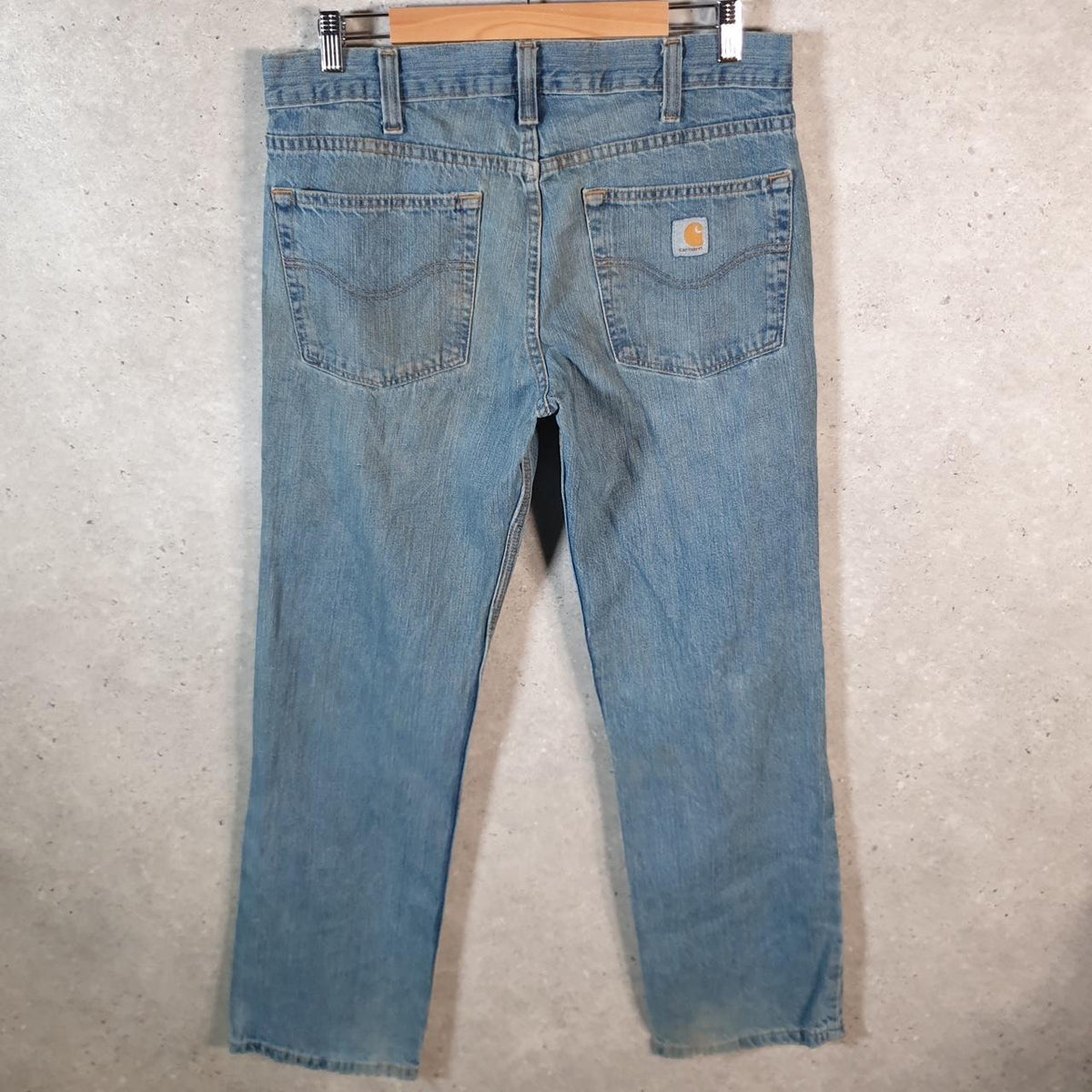 Vintage Carhartt Workwear Carpenter Jeans Mens W33 L32 Blue Denim Relaxed Fit USA