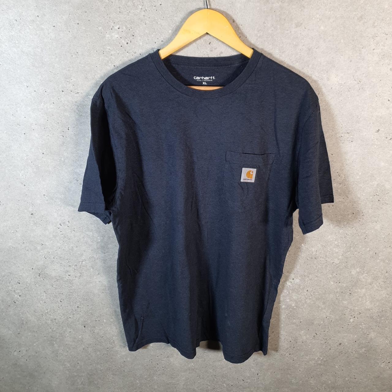 Vintage Carhartt Pocket T Shirt Men’s XL Navy Blue Workwear Chore Utility Relaxed Fit