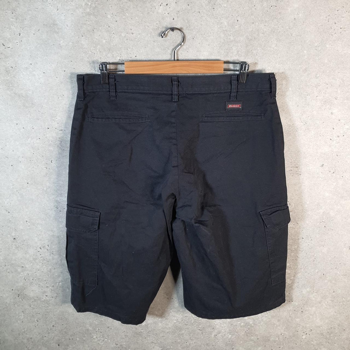 Vintage Dickies Baggy Chino Shorts Jorts Cargo Mens W36 Black Regular Fit