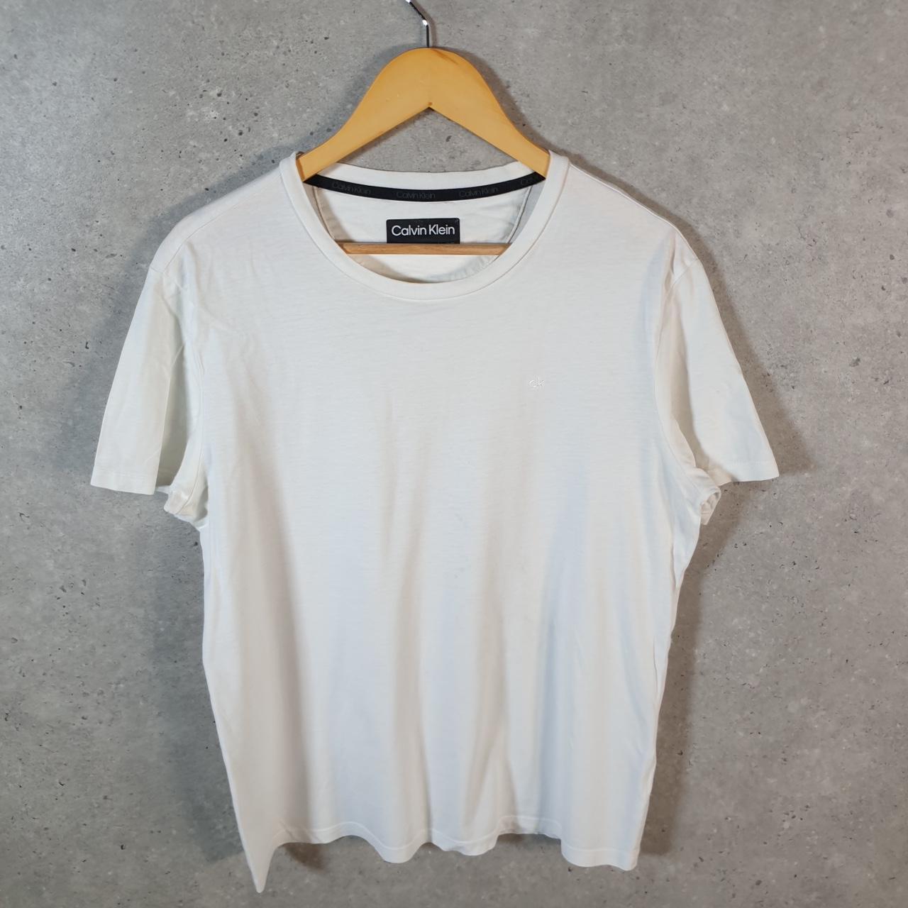 Vintage Calvin Klein Spellout Blank T Shirt Men’s Medium White Casual Sports