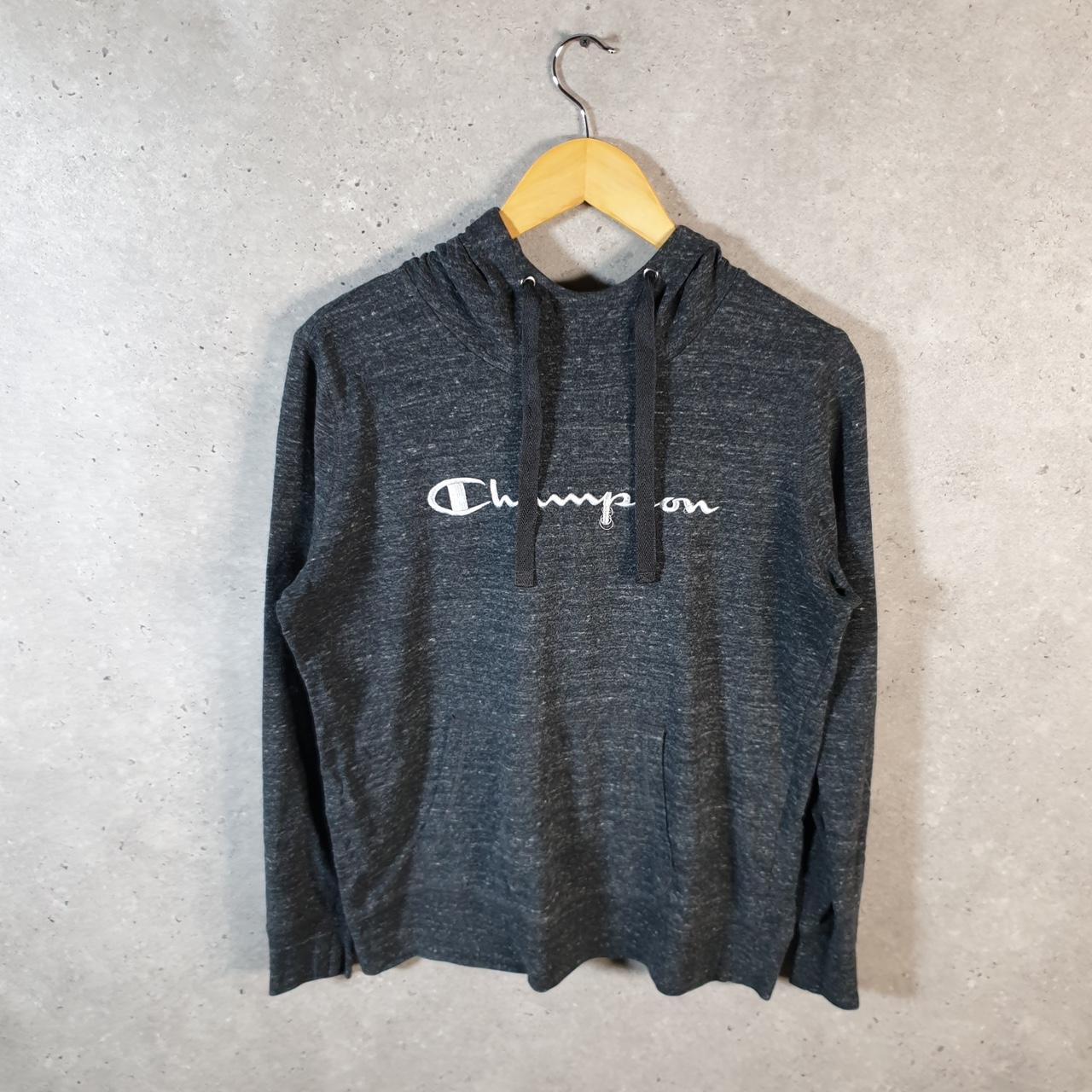 Vintage Champion Hoodie Womens Medium Grey Pro Sport Spellout Pullover
