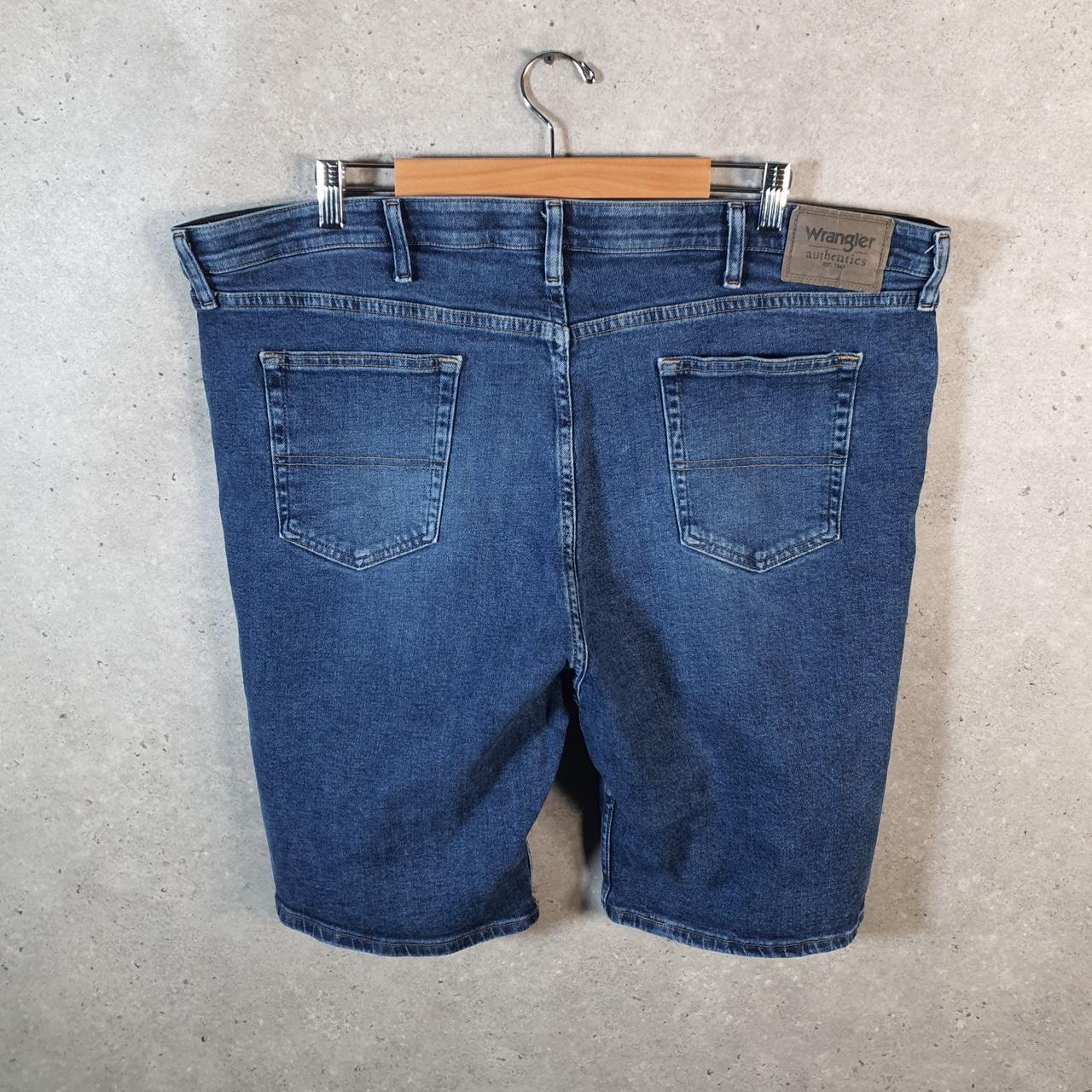 Vintage Wrangler Denim Shorts Jorts Cargo Men’s W42 Relaxed Blue Baggy Cotton