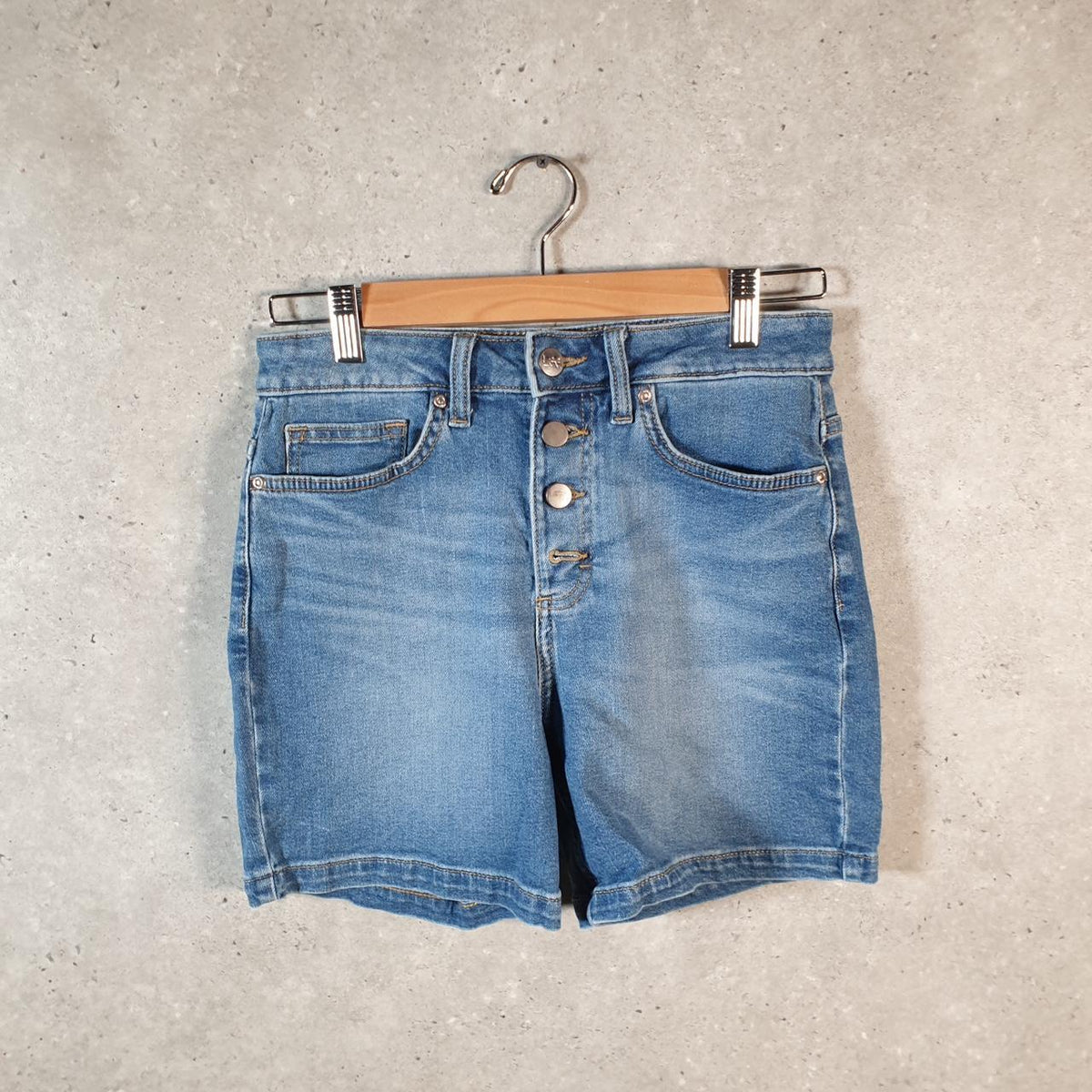 Vintage Lee Baggy Shorts Jorts Cargo Womens W28 Blue Relaxed Denim