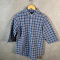 Vintage Ralph Lauren Button Down Shirt Men’s Large Blue Classic Fit Checkered Cotton Pony