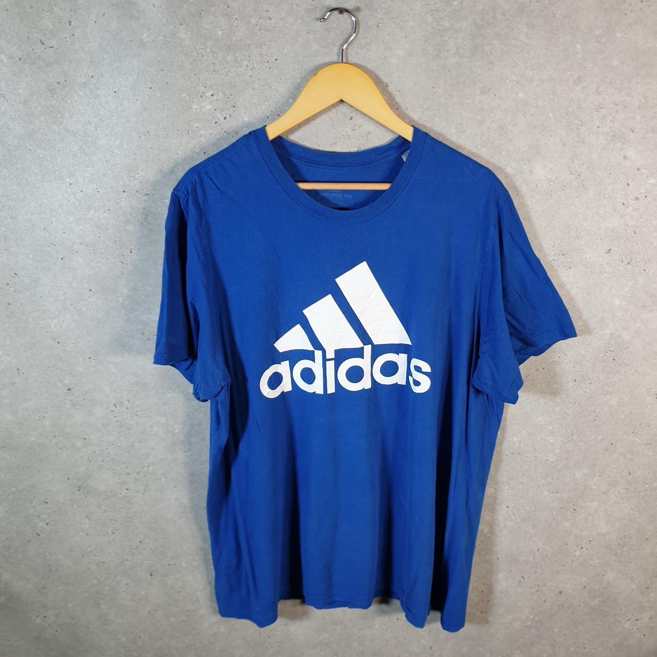 Vintage Adidas Amplifier T Shirt Shirt Men’s XL Blue Three Stripes Logo Athletic C9883