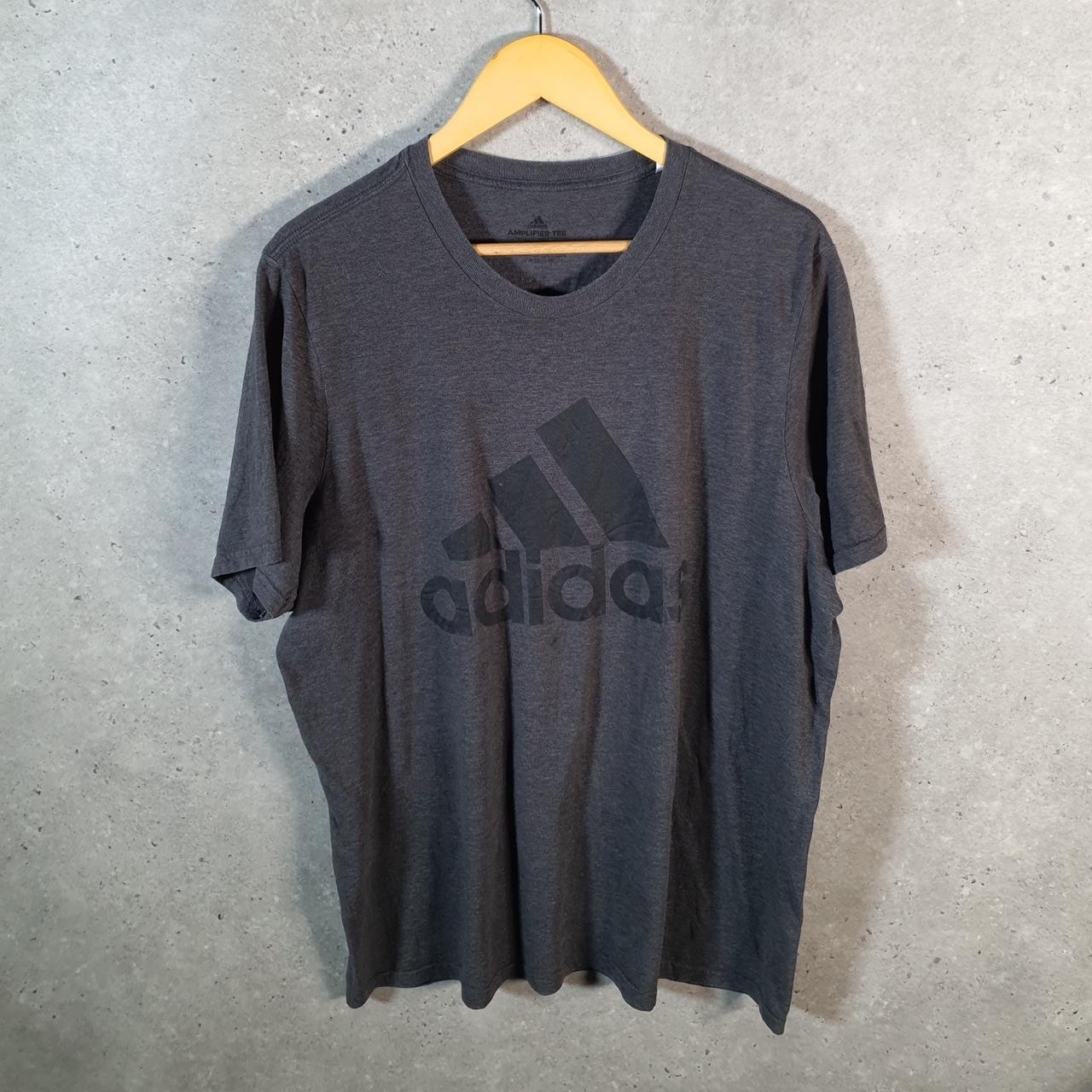 Vintage Adidas Amplifier T Shirt Men’s XL Grey Three Stripes Logo Athletic