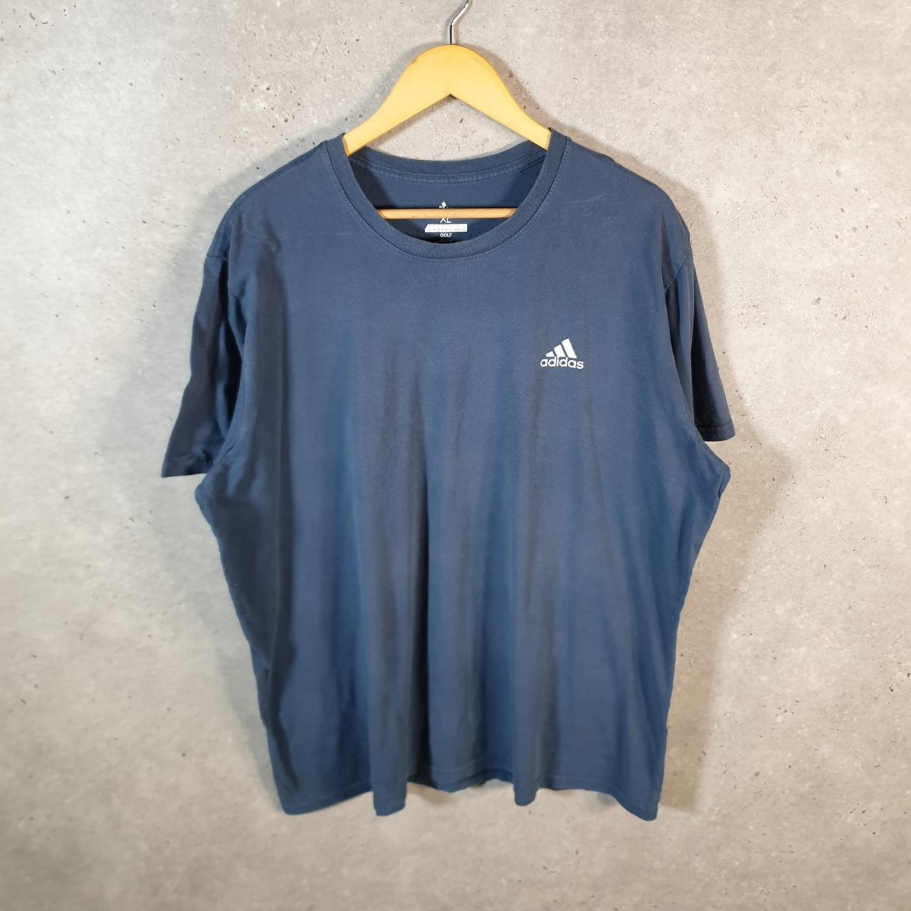 Vintage Adidas Golf Spellout T Shirt Men’s XL Blue Three Stripes Athletic Logo