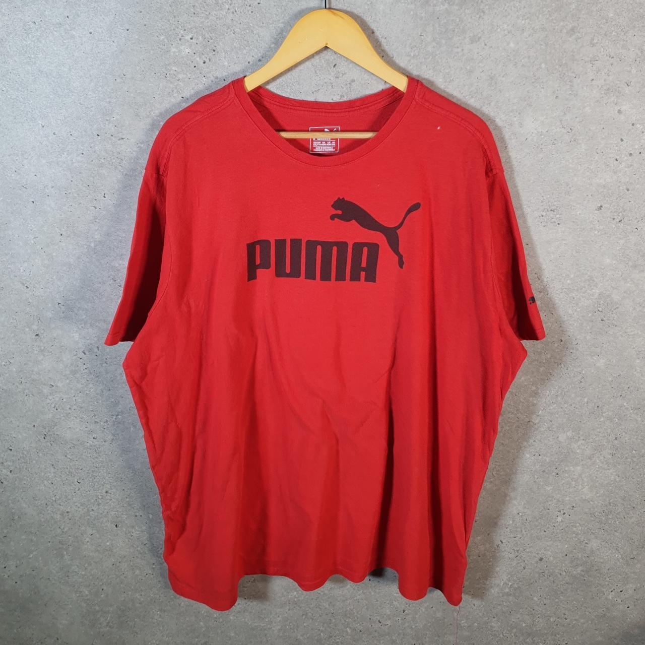 Vintage Puma Spellout T Shirt Men’s 2XL Red sports Logo Athletic