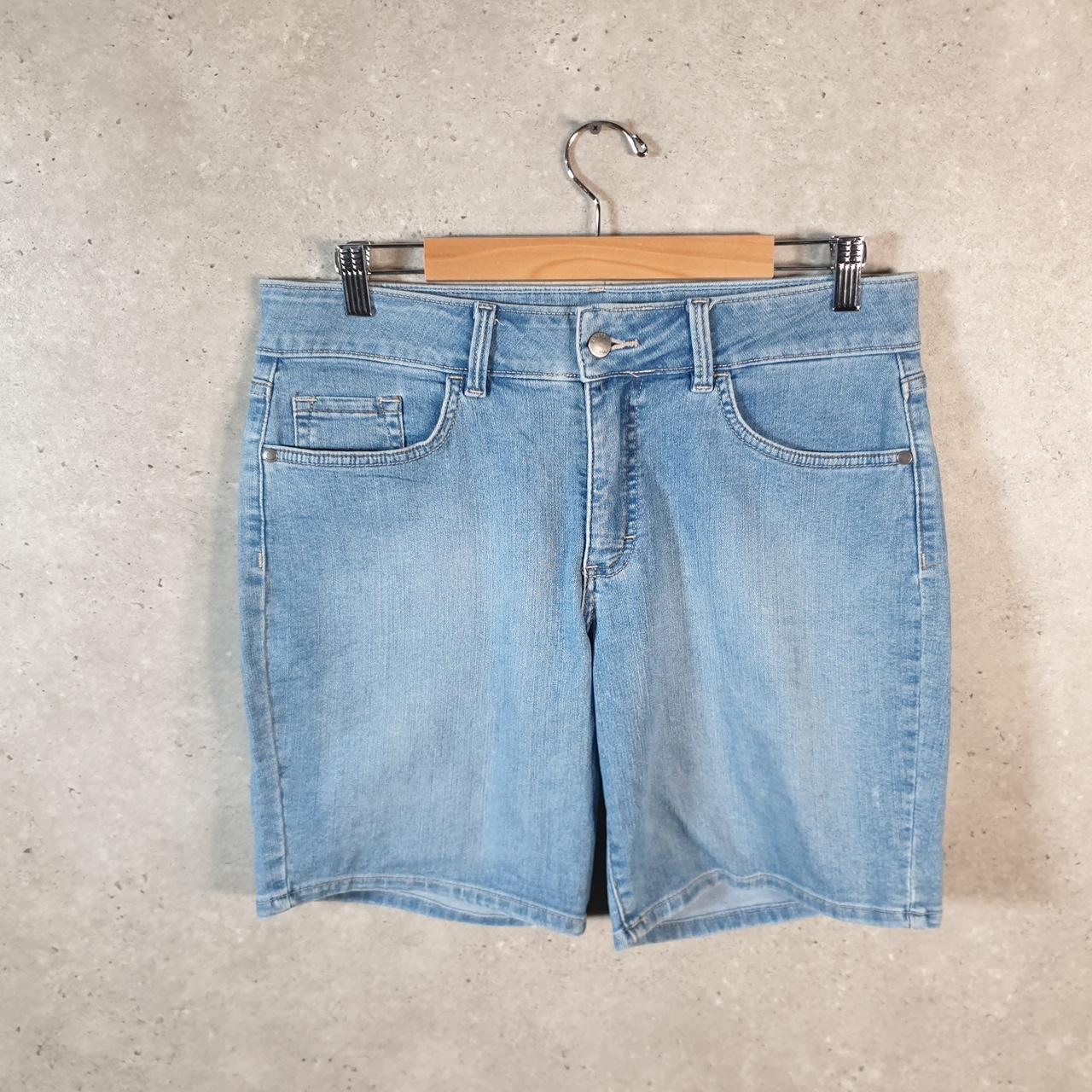 Vintage Lee Baggy Shorts Jorts Cargo Womens W34 Blue Relaxed Denim