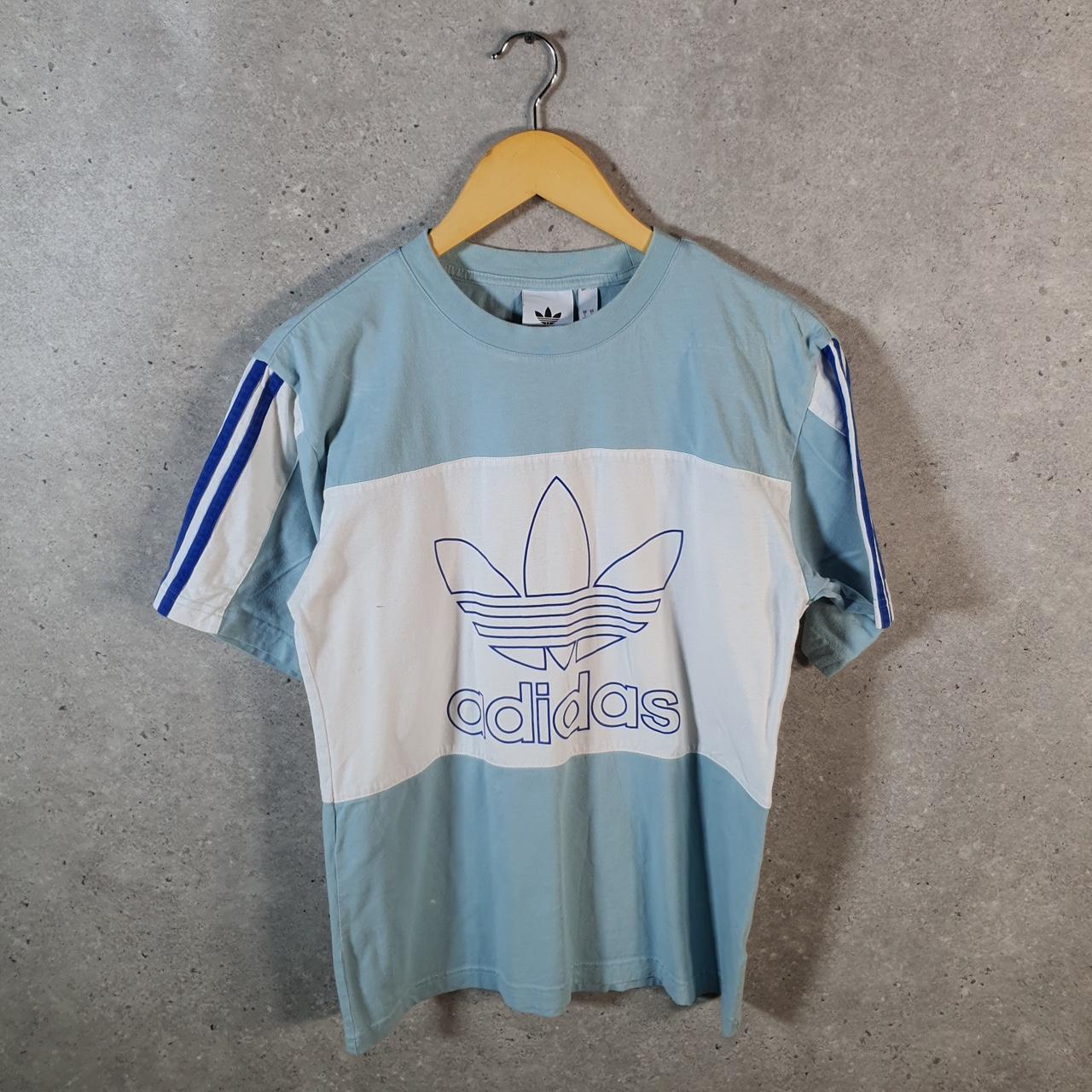 Vintage Adidas Trefoil Retro T Shirt Shirt Men’s Small Blue Logo Athletic