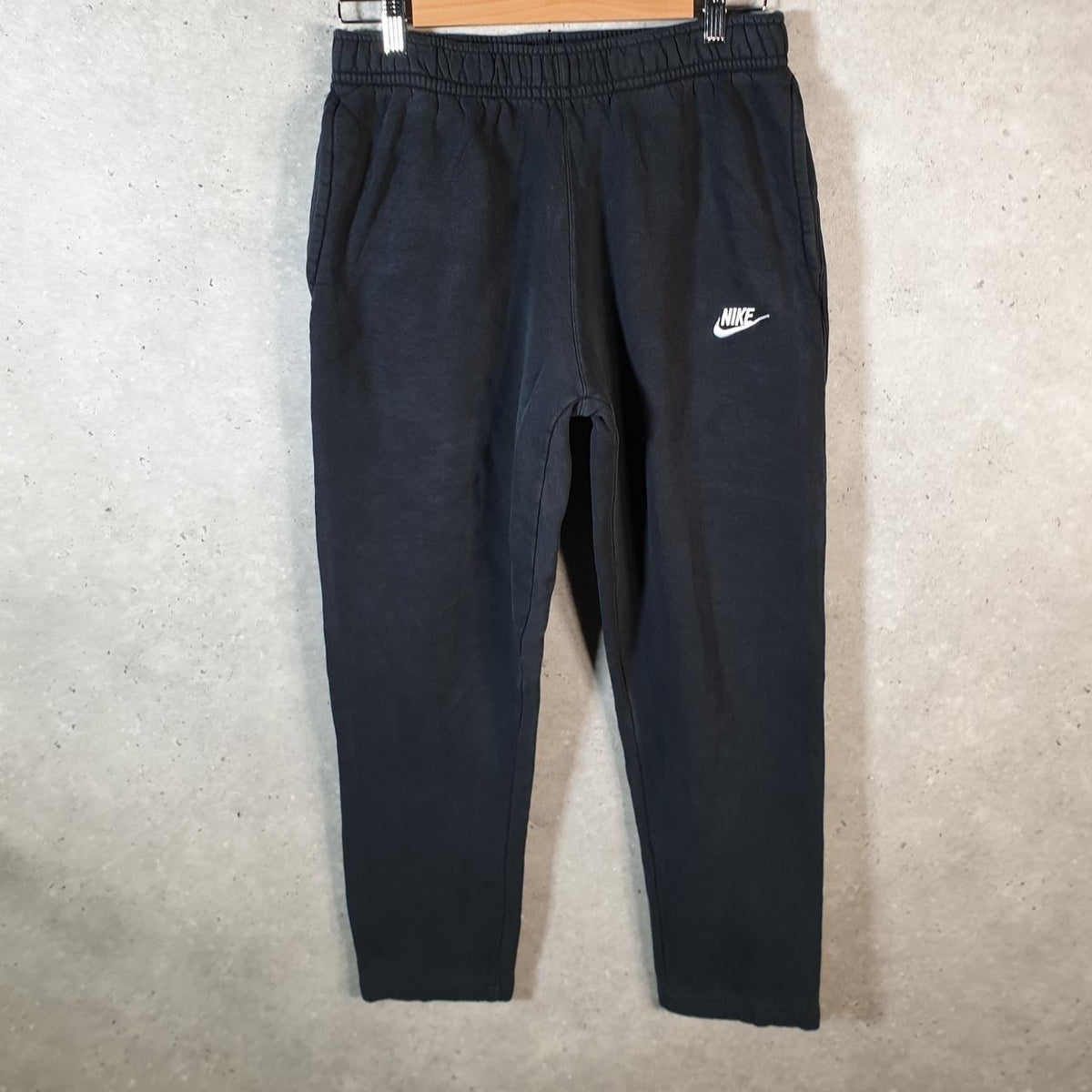 Vintage Nike Club Sweatpant Joggers Mens Medium Black Embroidered Swoosh Sports Tracksuit - Big Fish Vintage