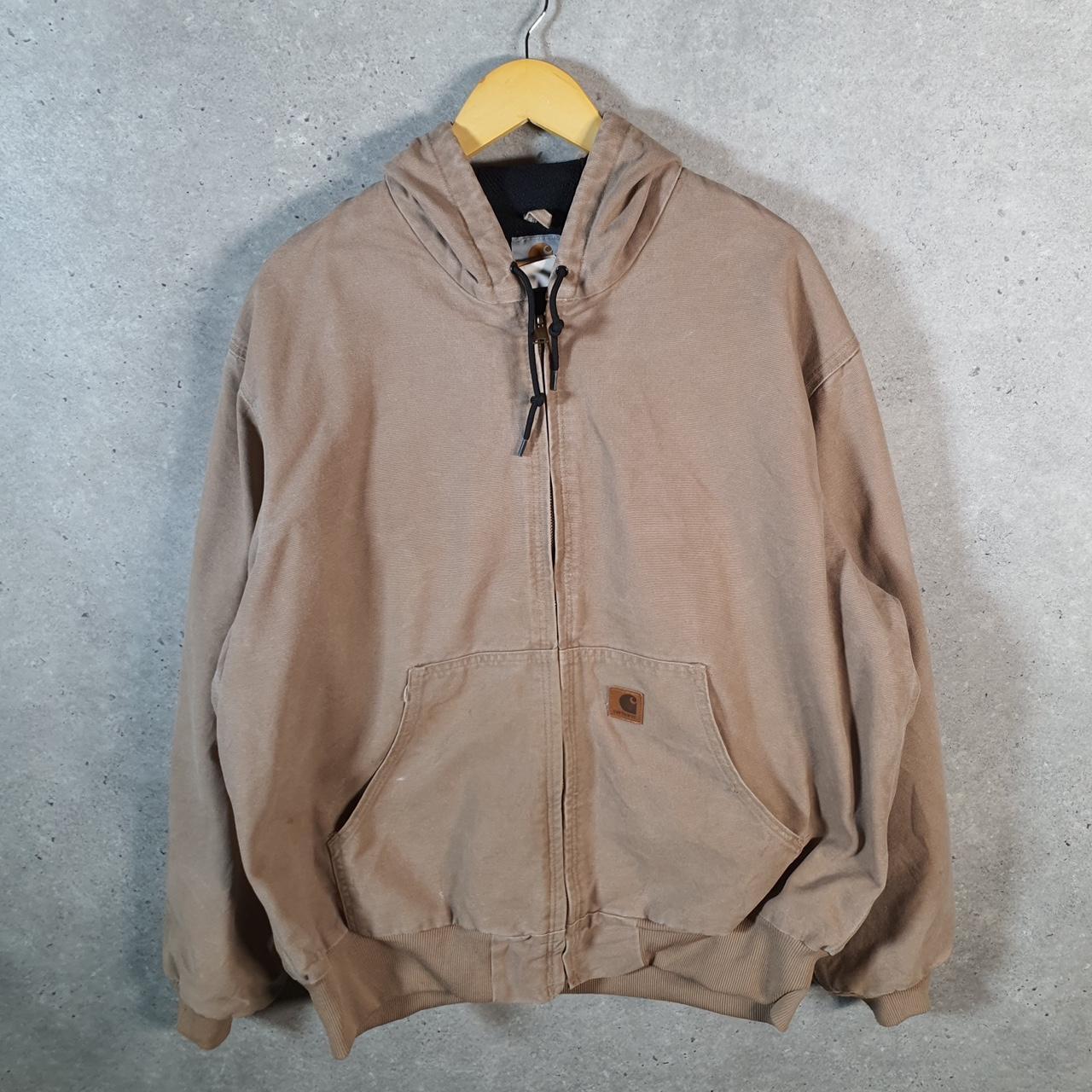 Vintage Carhartt Active Hooded Jacket Men’s XL Brown J25 SDL Workwear Canvas USA G2115