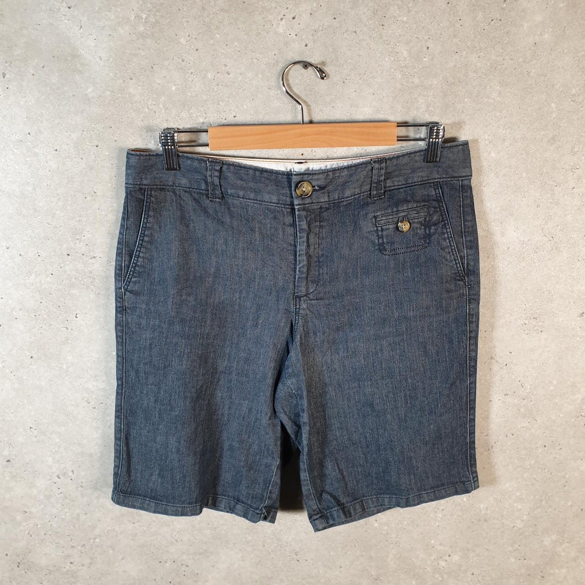 Vintage Dockers Chino Shorts Jorts Cargo Womens W32 Grey Baggy Cotton