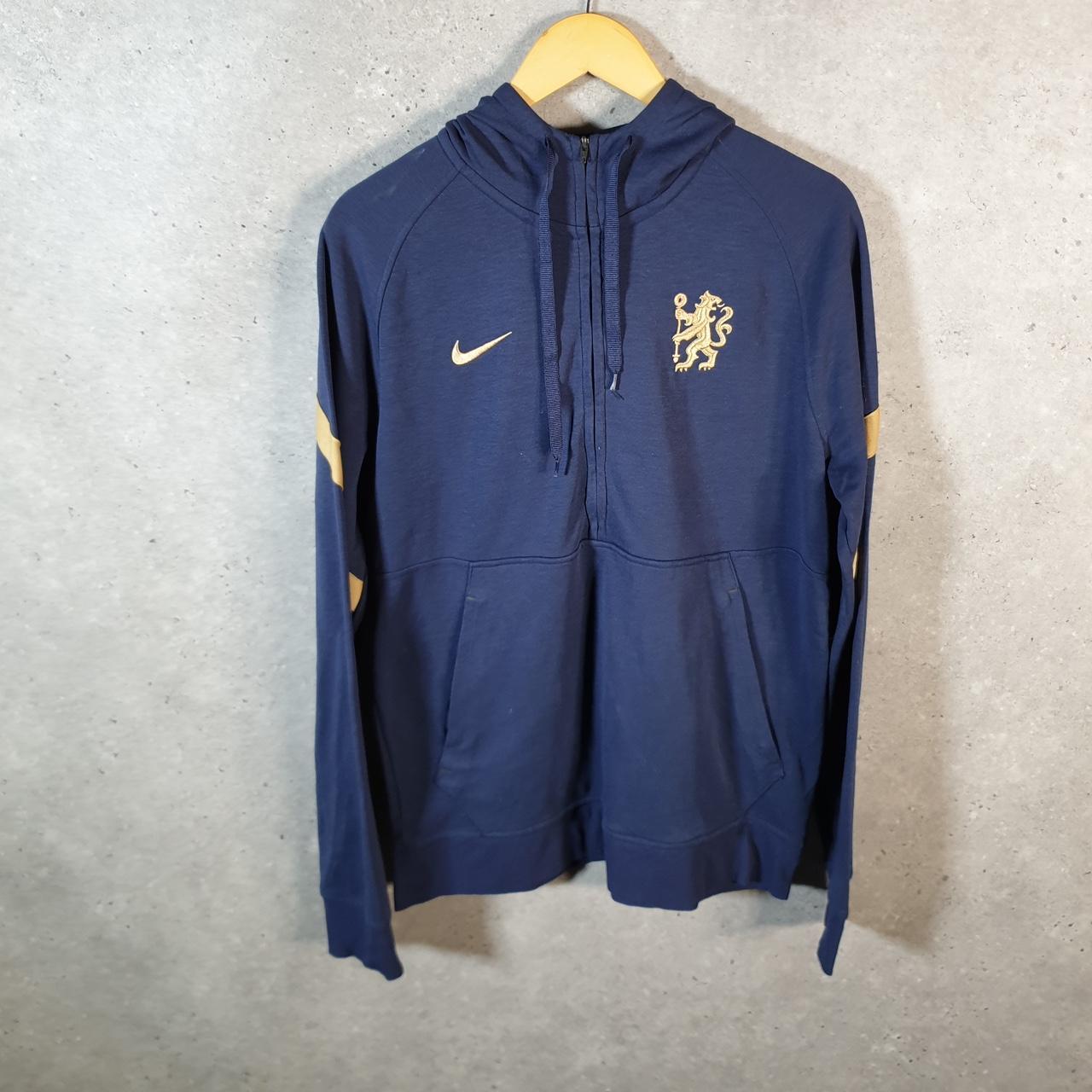 Vintage Nike Dri Fit USA Hoodie Men’s Medium Navy Blue Swoosh Y2K Full Zip
