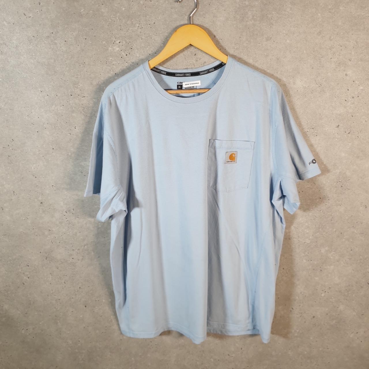 Vintage Carhartt Pocket T Shirt Men’s XL Blue Workwear Chore Utility Relaxed Fit C9289