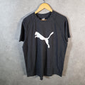 Vintage Puma Spellout T Shirt Mens Large Grey sports Logo Athletic