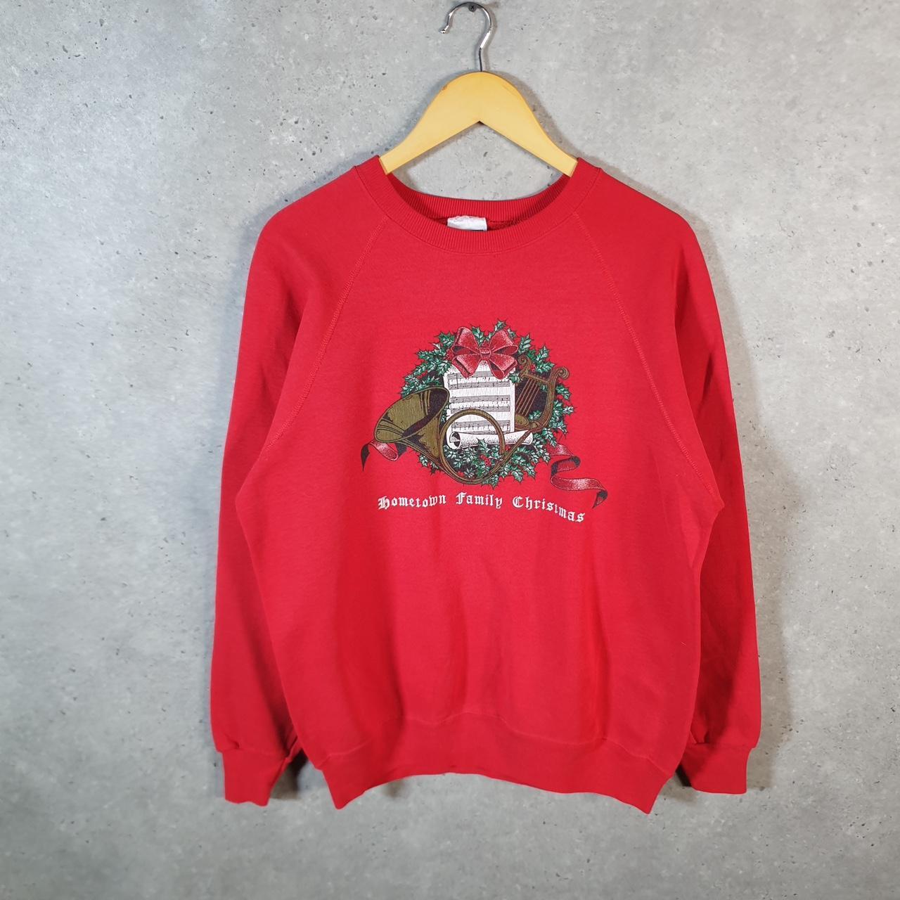 Vintage Lee Sweatshirt Men’s XL Red USA Pullover Christmas Family Reunion